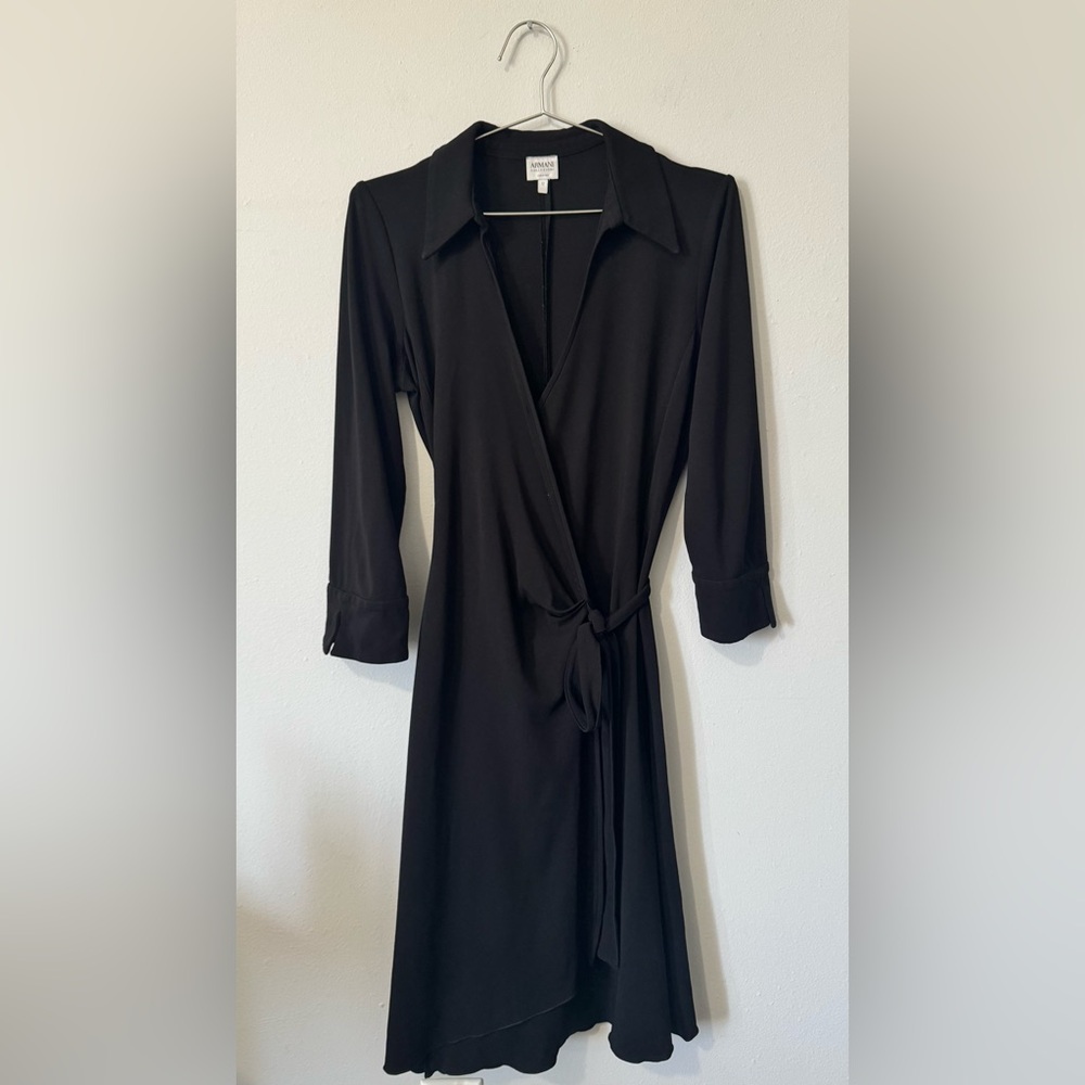 Armani Collezioni Black Wrap Dress